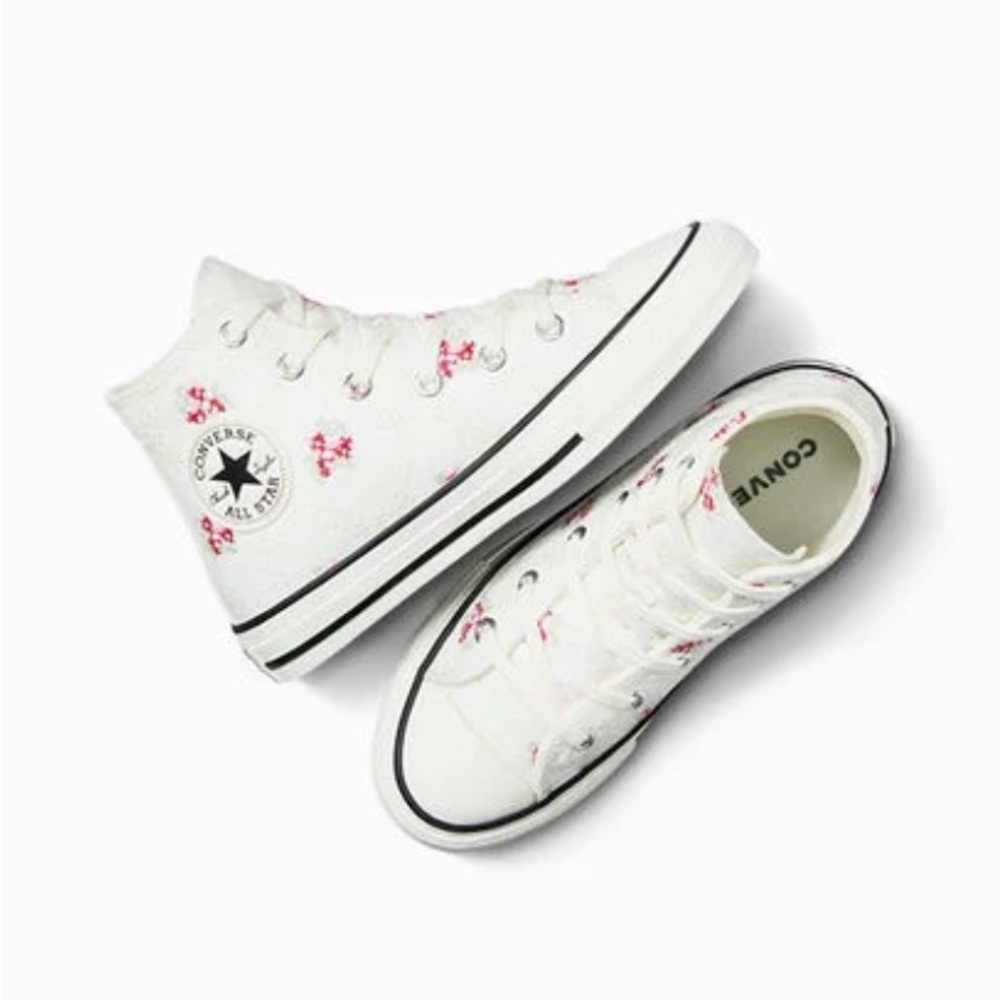 Converse Chuck Taylor All Star  Rose Stitch Little Girl 3 High Top Shoe